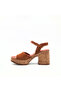 Tan Suede Women's Platform Heeled Sandals – Genuine Leather Lined Casual and Stylish Summer Shoes - 2