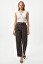 High Waist Pleated Zippered Regular Leg Trousers - 4