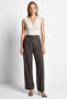 High Waist Pleated Zippered Regular Leg Trousers - 3