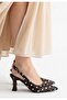 Urjay Brown Satin White Detailed Heeled Shoes - 3
