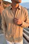 Jora Premium 100% Cotton Linen Regular Fit Mink Men's Shirt - 5