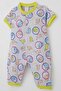 Baby Girl Short Sleeve Jumpsuit Cute Kitten Patterned 0-3 Months-6 Months, Light Gray Melange - 3