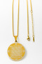 3.5 cm Plate Gold Color Double Sided Celcelutiye Vefki Embroidered 60 cm Thick Doc Chain 316L Stainless Steel Necklace - 6
