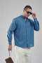 Trend Biz Classic Regular Fit Stand Collar Linen Shirt - 5