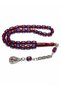 Ankle Length Vermeil Capsule Cut Powder Amber Prayer Beads Silver Color with Tassels - 2