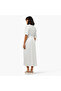 Lapel Collar Midi Cotton Shirt Dress with Tie-Up Belt - 5