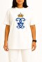 Oversize Swedish Gustaf V Royal Cypher Monogram Monarch Chest Printed Unisex T-Shirt - 2