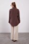 Brown Sleeve Lace and Lacing Detailed Shirt - 4