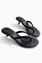 Livy Black Round Toe Flip Flops for Women