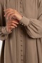 Shoulder Gathered Ribbed Detailed Shirt Mink - 2