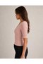 Women's Ribbed Knitwear Blouse, Slim Fit, Half Sleeve, U-Neck, Bodysuit Look, Stylish Top - 3
