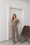 Women's Modal Fabric Casual Off-Shoulder Short Sleeve Blouse and Pants Two-Piece Set 0087 - 3