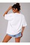 White Oversize Fit Cotton Keep Classic Vintage Printed Relaxed Cut T-Shirt Unisex - 2