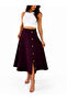 Six-Piece Purple Woven Skirt with Button Detail - 2