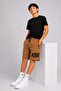 Boys' Printed Zippered Summer Combed Cotton Sports Capri Shorts - 5