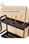 2-Tier Metal Organizer Rack, Cups Mugs Plates Dry Rack,Kitchen Spice Storage Rack ,Bathroom Organizer Shelf,Spacious Anti-Rust Rack for Countertop Cabinet ,Black - 4
