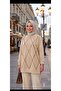 Sequined Embroidered Diamond Patterned Comfortable Fit Hijab Tunic