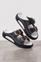 Evaclip Comfort Women's Double Buckle Thick Sole Women's Black and White Slippers - Double Layer Lightweight and O - 6