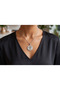 Tree of Life Steel Necklace with Zircon Stone - Women's Silver Color Shiny Steel Chain Pendant