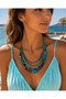Multi-Layered Turquoise Beaded Bohemian Women's Necklace the Unmissable Elegance of Summer Combinations - 2