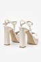 Women's Beige Satin Platform High Heeled Shoes - 2