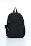 Vital Series Black Crinkle Fabric Water-Resistant Plush Daily Stylish School and Travel Backpack with Keychain