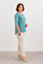 Women's Zero Collar Combed Cotton Blouse Ges Kol Y26-607-Emerald - 2