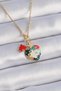 316L Steel Gold Color Puzzle Motif Heart Figure Charm Model Women's Necklace