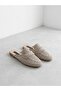 30382 Lace Knitted Closed Front Flat Sole Slippers for Women