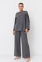 Smoked Shawl Collar Tunic Trousers Set 6350