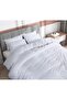 Sapphire Collection Bedding Duvet Cover Soft Brushed Microfibre Duvet Cover with Pillowcases Bedding Quilt Cover Set Wrinkle free (White, Double) - 5