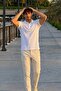 Men's Summer Embroidered White Polo Collar T-Shirt - 2