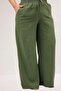 59021 Plus Size Elastic Waist Muslim Wide Leg Pants - Khaki - 4