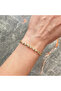 Xuping Thin Gourmet Chain Bracelet with Round Stones in the Middle