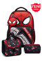 Set of 4, Boy's Patterned Primary School School Bag + Lunch Box + Pen Holder + Eraser Holder - 8