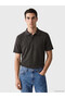 Vizyon New Season Anthracite Polo Collar Men's T-Shirt