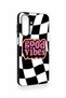 Samsung A26 Compatible Black Good Vibes Patterned Silicone Case - 3
