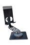 Foldable & 360° Rotatable Mobile & Tablet Stand for Table, Multiple Height & Angle Adjustments, Stable Metal Base, Portrait/Landscape Modes for Video Calls & Movies - 4