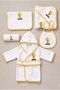Newborn Embroidered Baby Bathrobe Set 5 Pieces Compatible with 0-2 Years Old 100% Cotton Curly Towels - Baby