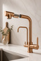 Matte Copper Bronze Spiral Purified Kitchen Faucet with Washing Feature Suitable for Purifiers Sink Fixture Bronze Color - 2