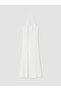 Lcw Vision White Halter Neck A-Line Jean Dress - 5