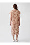 Lcw Grace Beige Collar Patterned Dress - 4