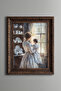 Mother and Child on the Window - Vintage Patterned Painting - Thick Model