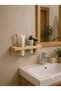 Wall Mounted Solid Wood Bathroom Organizer Shelf – Toothbrush Holder and Toothpaste Stand with Glass Jar - 8