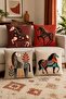 Abstract Themed Horses Patterned 4-Piece Throw Pillow Cover Set