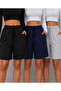 Women's 3-Piece Bermuda Shorts Black Gray Navy Blue Above Knee Relaxed Fit