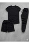 T-Shirt Sweatpants Shorts 3-Piece Combination Thin Summer Finger Printed Women's / Men's Unisex Model - 2