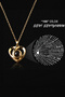 Binocular Stone Heart Necklace with "I Love You" Written in 100 Languages - Gold Color - Boxed (with Surprise Gift) 💖 - 3