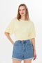 Ultra Soft Waist-Fitted Wide Sleeve Natural Viscose Yellow (Butter Yellow) Blouse - 4