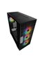Rampage azza v2 black with tempered glass 4-12cm argb fan + type-c atx mid-t gaming player case - 2